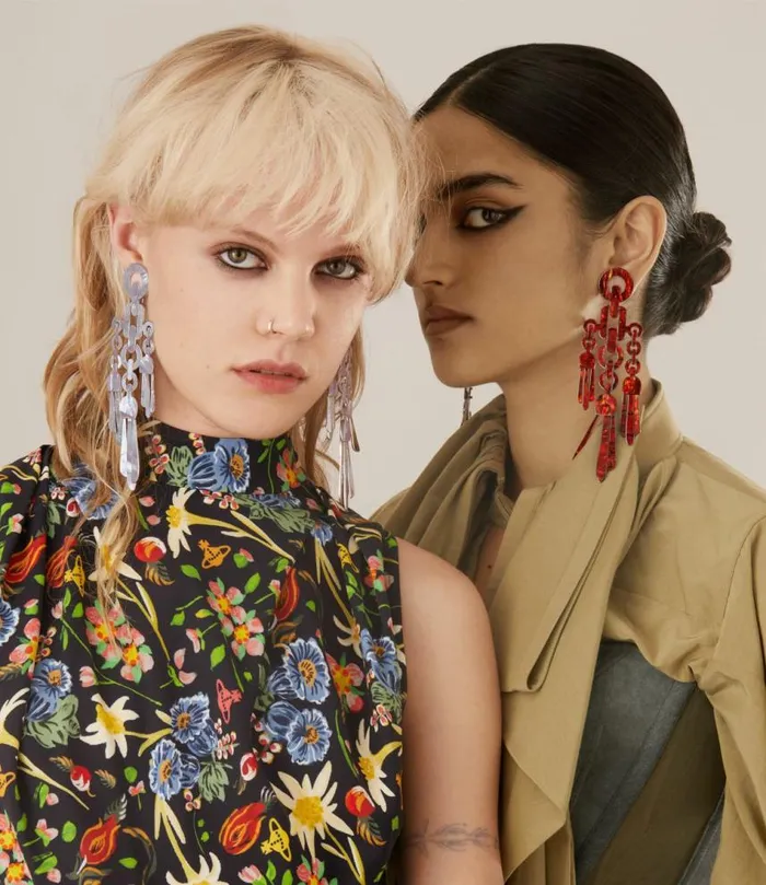 Earrings Women Vivienne Westwood Janetta Earrings In PlatinumAmethystMop