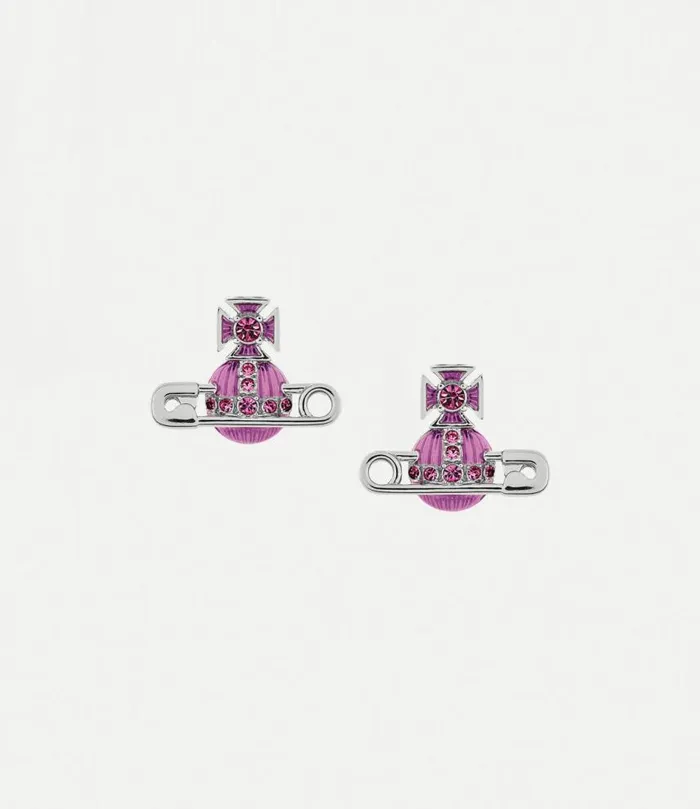 Earrings Women Vivienne Westwood Kitty Earrings In PlatinumRoseCrystalRoseEnamel Earrings Women Vivienne Westwood Kitty Earrings In PlatinumRoseCrystalRoseEnamel