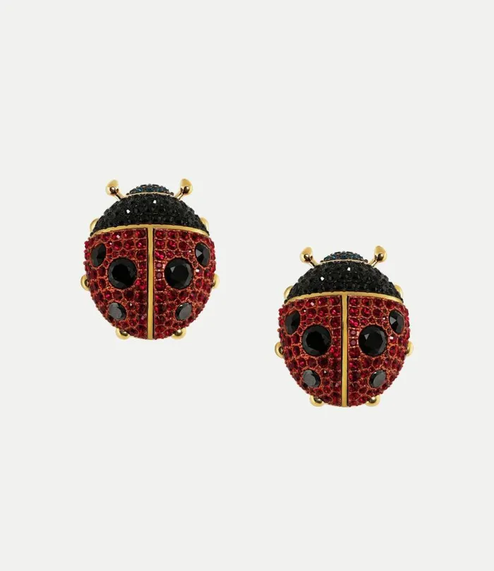 Earrings Women Vivienne Westwood Lady Bird Earrings In GoldSiamJetMontanaCrystal Earrings Women Vivienne Westwood Lady Bird Earrings In GoldSiamJetMontanaCrystal