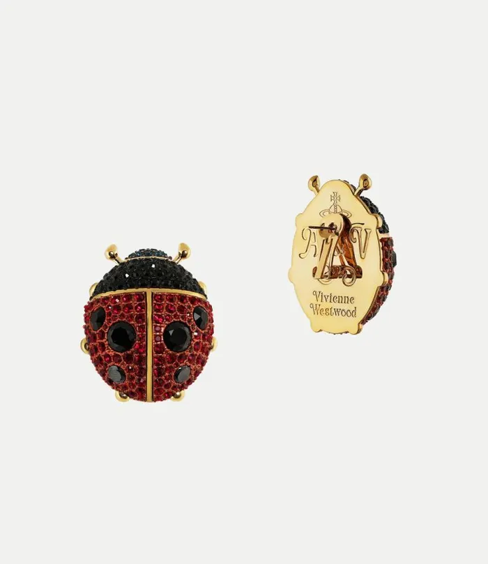 Earrings Women Vivienne Westwood Lady Bird Earrings In GoldSiamJetMontanaCrystal