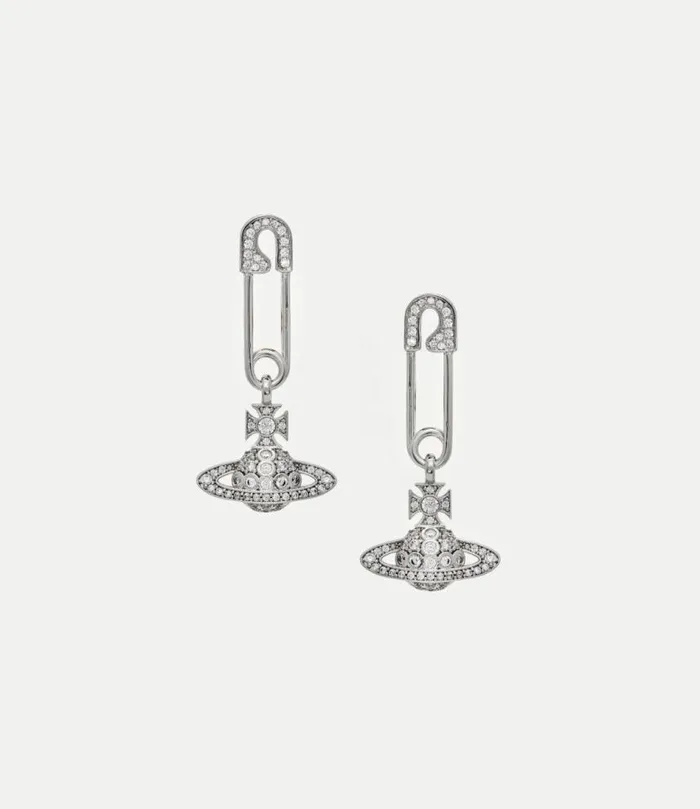 Earrings Women Vivienne Westwood Lucrece Earrings In PlatinumWhiteCz