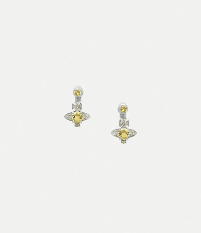 Earrings Women Vivienne Westwood Maitena Earrings In PlatinumJonquilNanoCrystalCz Earrings Women Vivienne Westwood Maitena Earrings In PlatinumJonquilNanoCrystalCz