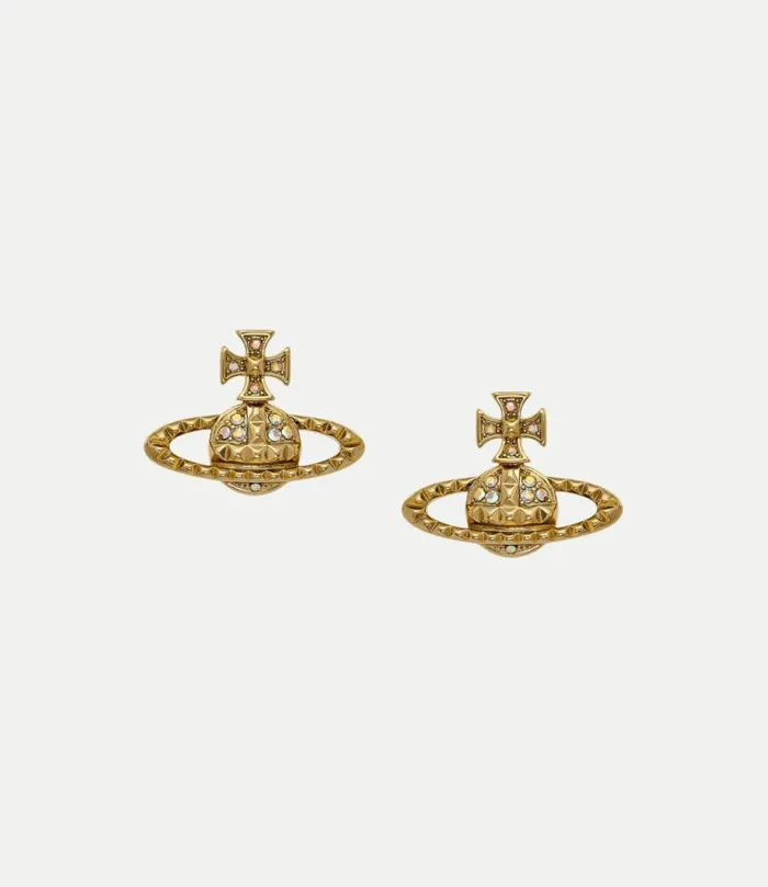 Earrings Women Vivienne Westwood Mayfair Bas Relief Earrings In GoldCrystalAb Earrings Women Vivienne Westwood Mayfair Bas Relief Earrings In GoldCrystalAb