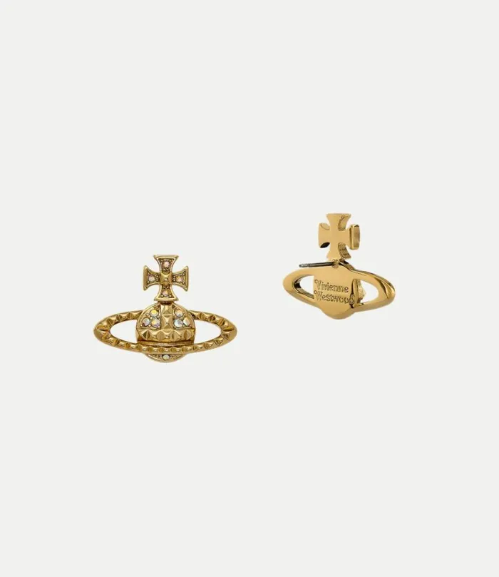 Earrings Women Vivienne Westwood Mayfair Bas Relief Earrings In GoldCrystalAb