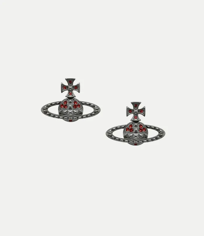 Earrings Women Vivienne Westwood Mayfair Bas Relief Earrings In GunmetalSiamCrystal Earrings Women Vivienne Westwood Mayfair Bas Relief Earrings In GunmetalSiamCrystal