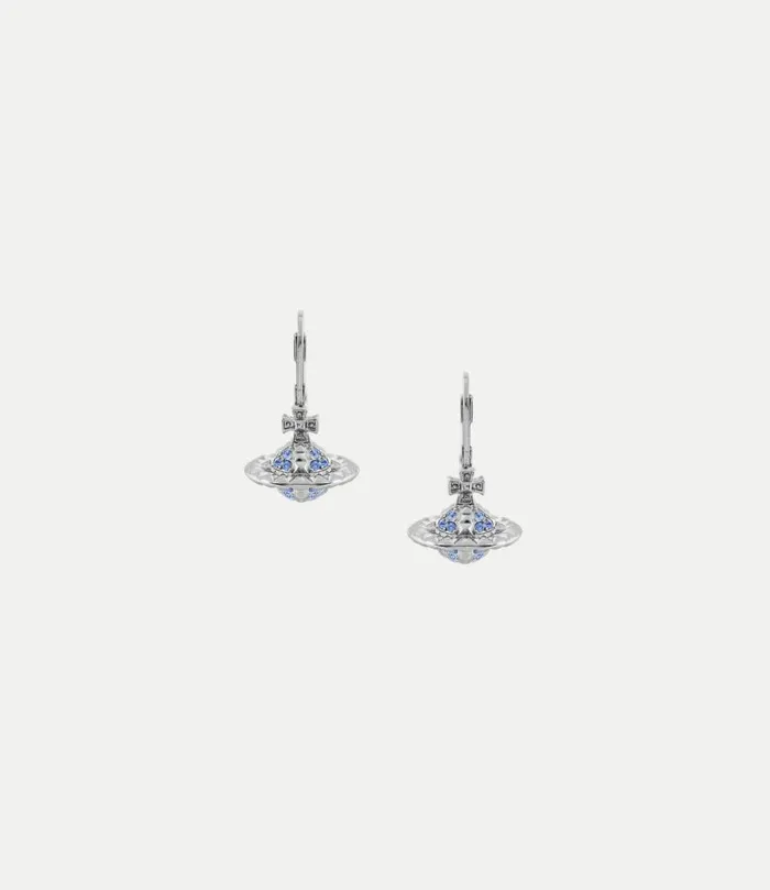 Earrings Women Vivienne Westwood Mayfair Small Orb Earrings In RhodiumLightSapphireCrystal Earrings Women Vivienne Westwood Mayfair Small Orb Earrings In RhodiumLightSapphireCrystal