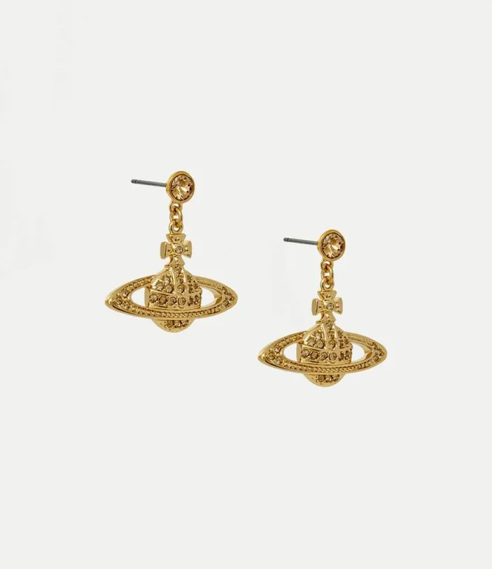 Earrings Women Vivienne Westwood Mini Bas Relief Drop Earrings In GoldLightColoradoTopaz