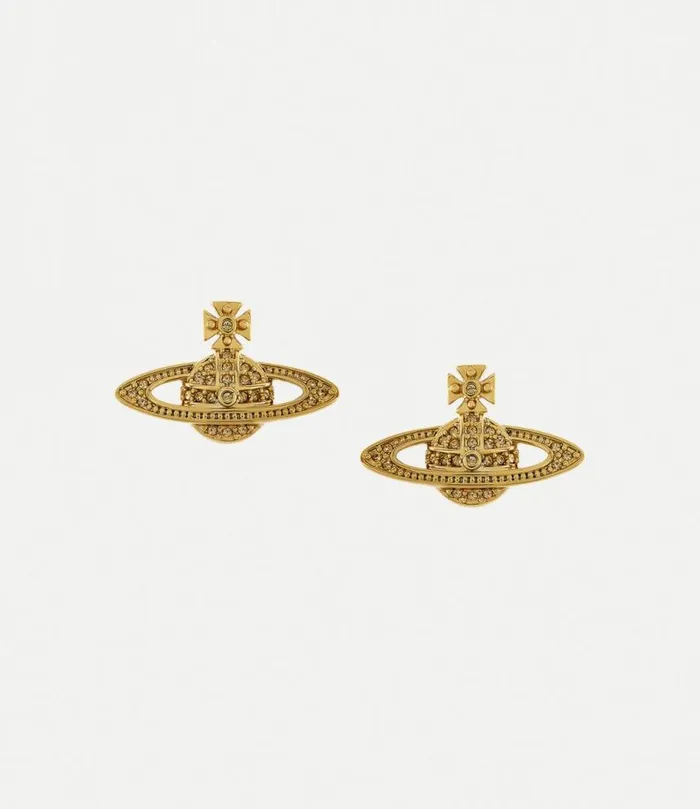 Earrings Women Vivienne Westwood Mini Bas Relief Earrings In GoldLightColoradoTopaz Earrings Women Vivienne Westwood Mini Bas Relief Earrings In GoldLightColoradoTopaz