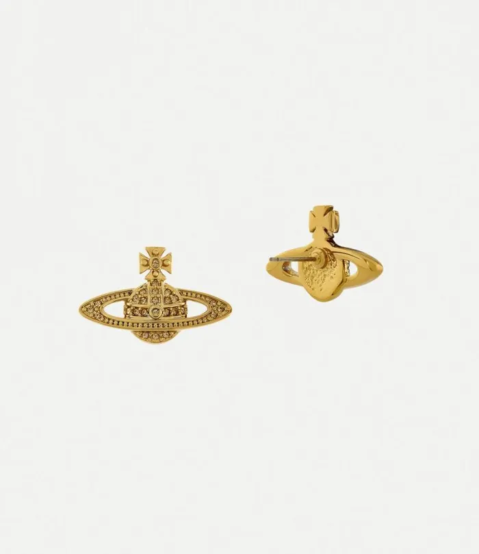 Earrings Women Vivienne Westwood Mini Bas Relief Earrings In GoldLightColoradoTopaz