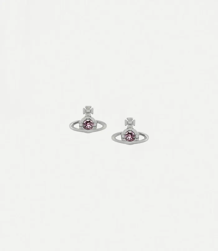 Earrings Women Vivienne Westwood Nano Solitaire Earrings In PlatinumIrisLightPurpleCrystal Earrings Women Vivienne Westwood Nano Solitaire Earrings In PlatinumIrisLightPurpleCrystal