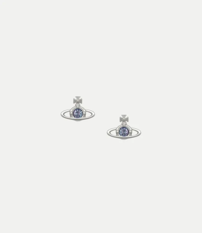 Earrings Women Vivienne Westwood Nano Solitaire Earrings In PlatinumVitrailLightCrystal Earrings Women Vivienne Westwood Nano Solitaire Earrings In PlatinumVitrailLightCrystal