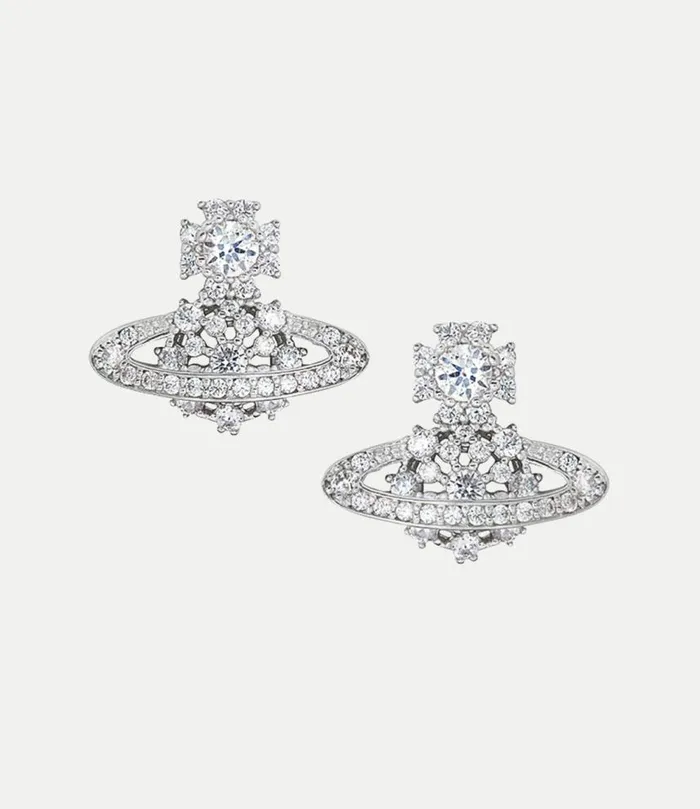 Earrings Women Vivienne Westwood Narcissa Earrings In PlatinumWhiteCz