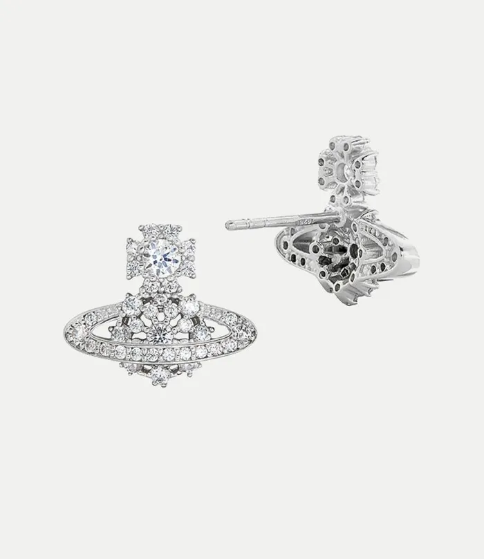 Earrings Women Vivienne Westwood Narcissa Earrings In PlatinumWhiteCz
