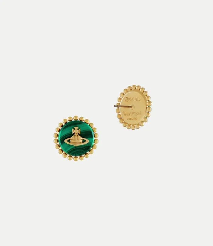 Earrings Women Vivienne Westwood Neyla Earrings In GoldMalachiteGemstone