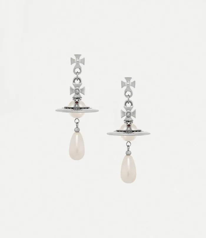 Earrings Women Vivienne Westwood Pearl Drop Earrings In PlatinumPearlMulti