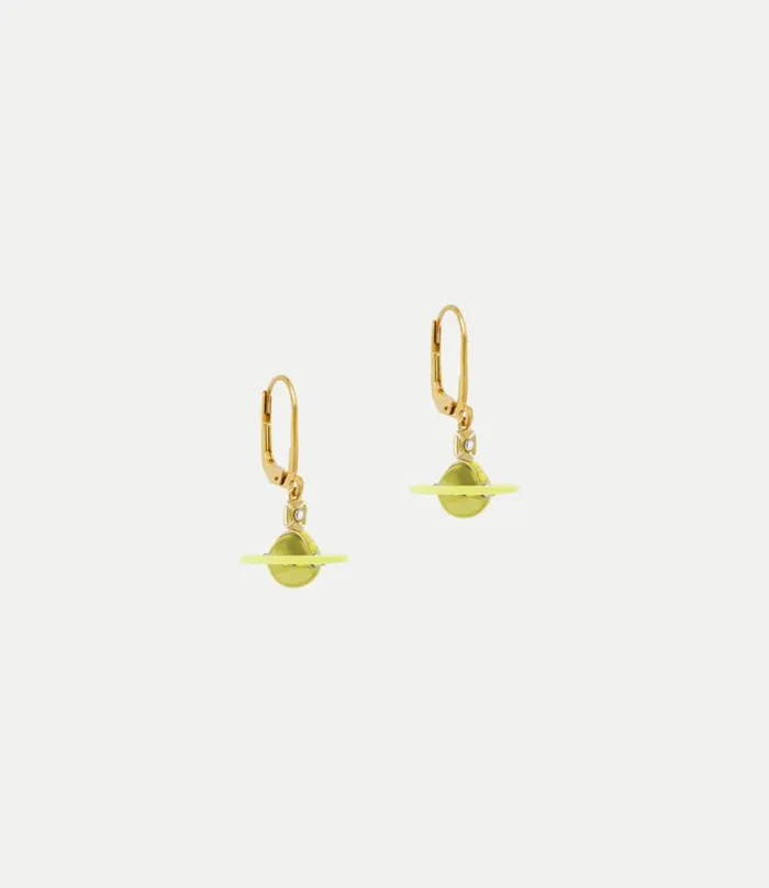 Earrings Women Vivienne Westwood Petite Original Orb Earrings In GoldYellowTransparentYellowEnamelPaleYellow