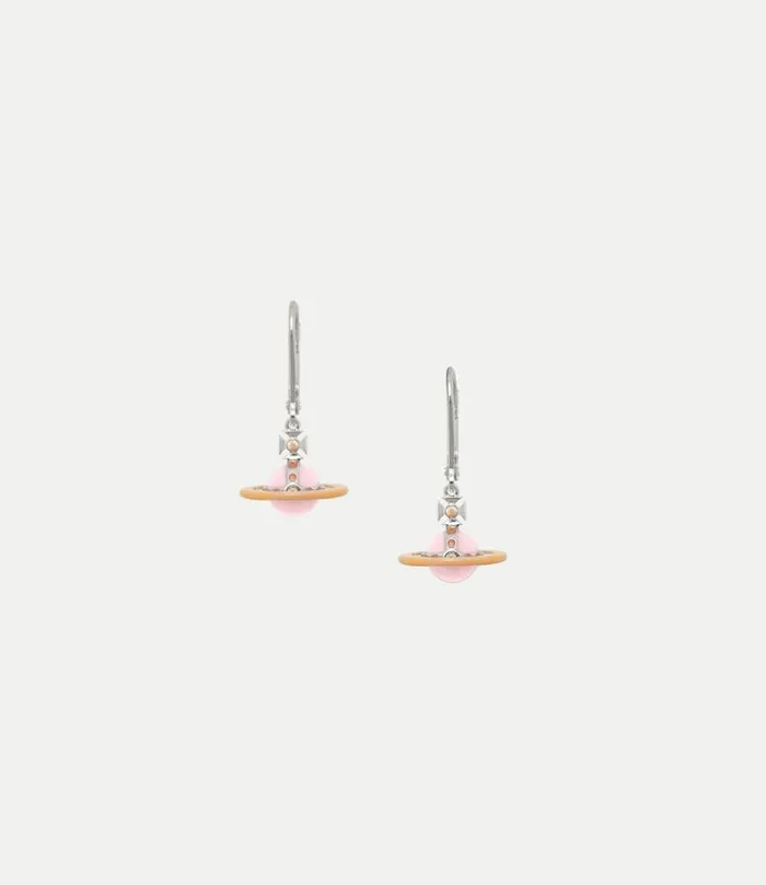 Earrings Women Vivienne Westwood Petite Original Orb Earrings In PlatinumMandarinEnamelMilkyFleshCzRoseGold Earrings Women Vivienne Westwood Petite Original Orb Earrings In PlatinumMandarinEnamelMilkyFleshCzRoseGold
