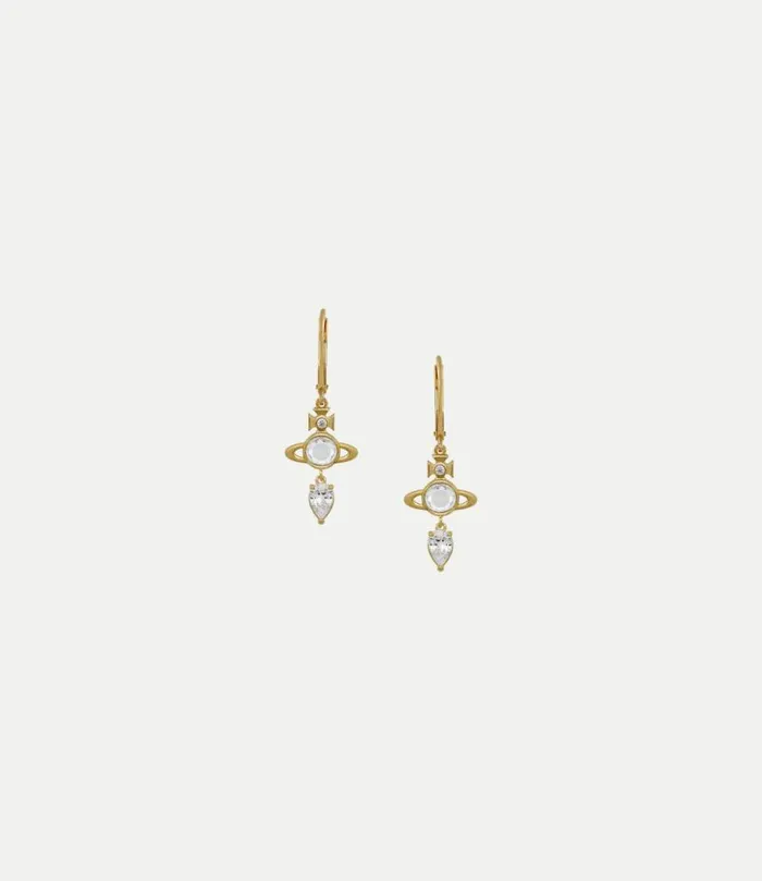 Earrings Women Vivienne Westwood Phaedra Earrings In GoldWhiteCz