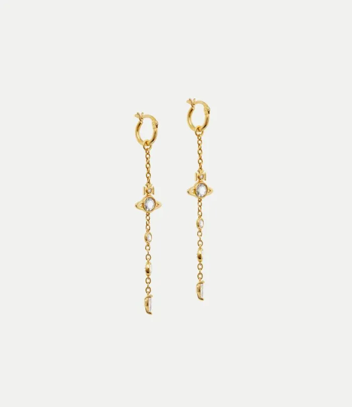 Earrings Women Vivienne Westwood Phaedra Long Earrings In GoldWhiteCz