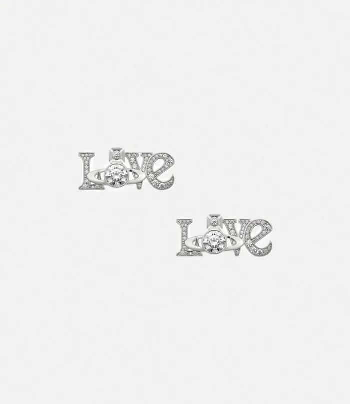 Earrings Women Vivienne Westwood Roderica Earrings In PlatinumWhiteCz