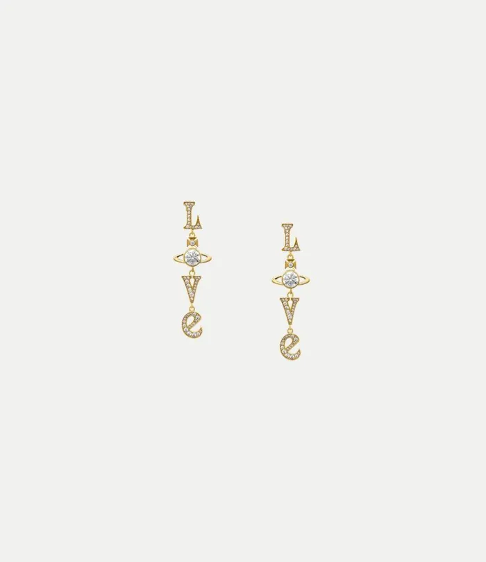 Earrings Women Vivienne Westwood Roderica Long Earrings In GoldWhiteCz
