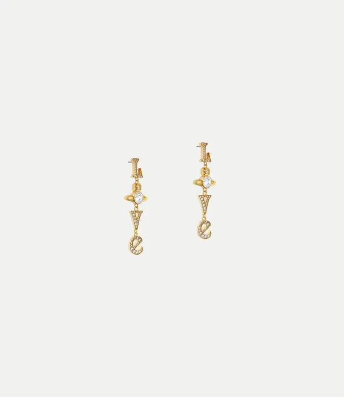Earrings Women Vivienne Westwood Roderica Long Earrings In GoldWhiteCz