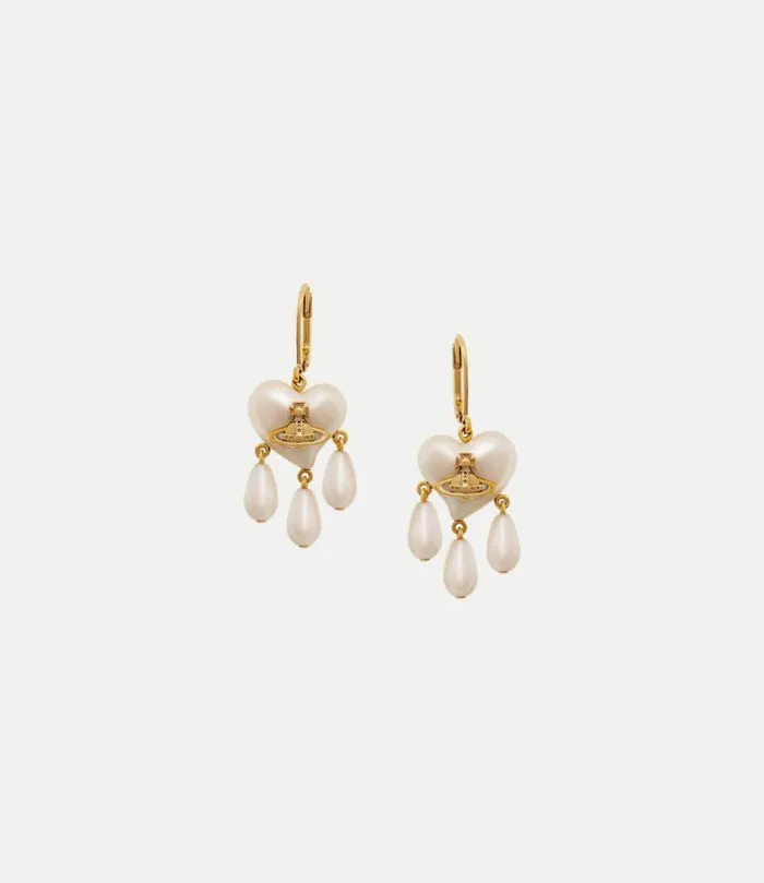 Earrings Women Vivienne Westwood Sheryl Earrings In GoldCreamrosePearl