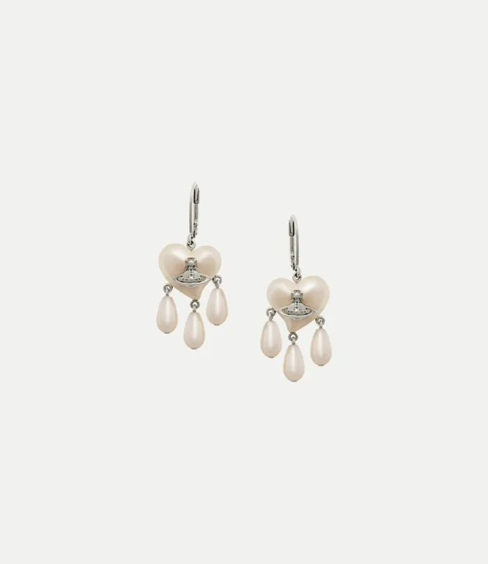 Earrings Women Vivienne Westwood Sheryl Earrings In PlatinumCreamrosePearl