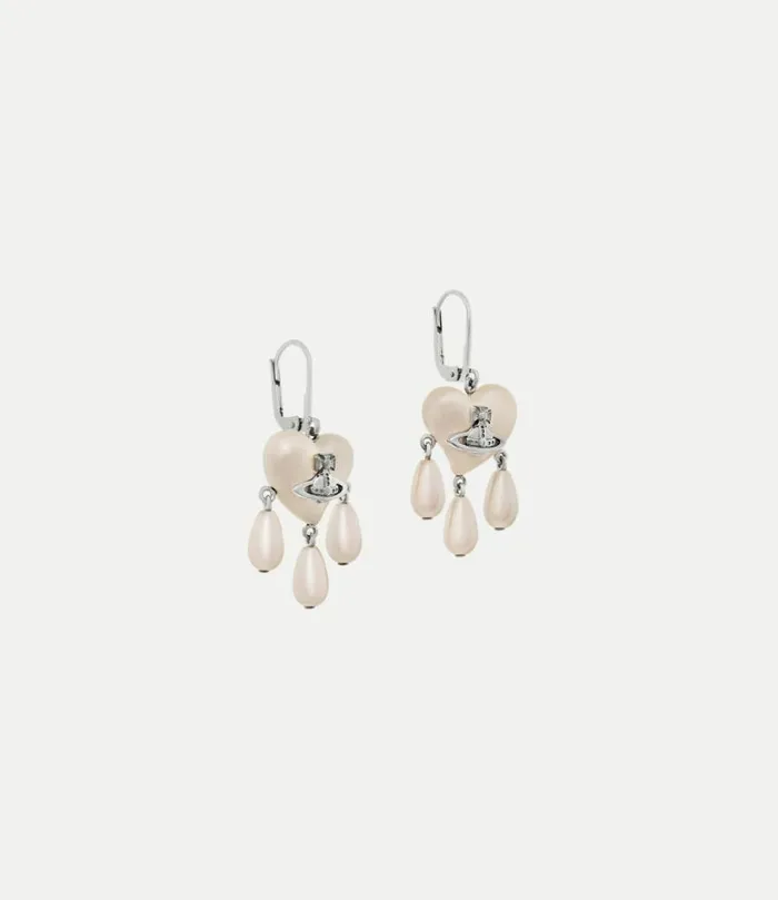 Earrings Women Vivienne Westwood Sheryl Earrings In PlatinumCreamrosePearl