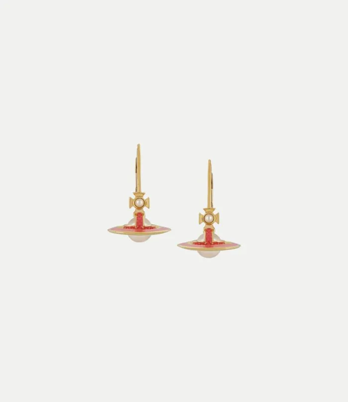Earrings Women Vivienne Westwood Simonetta Earrings In GoldCreamrosePearlDarkPinkEnamel Earrings Women Vivienne Westwood Simonetta Earrings In GoldCreamrosePearlDarkPinkEnamel