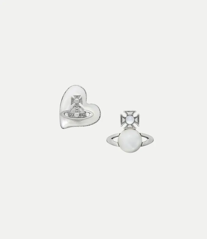 Earrings Women Vivienne Westwood Thomasina Earrings In PlatinumWhiteMop