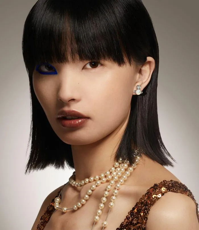 Earrings Women Vivienne Westwood Thomasina Earrings In PlatinumWhiteMop