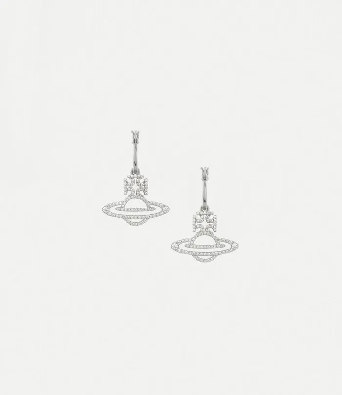 Earrings Women Vivienne Westwood Trudy Hoop Earrings In PlatinumWhiteCz