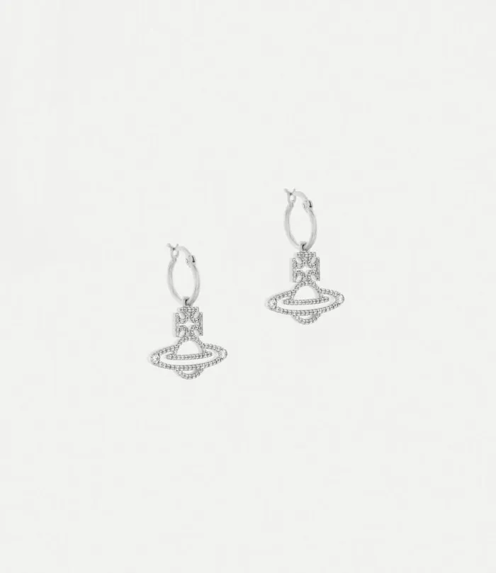 Earrings Women Vivienne Westwood Trudy Hoop Earrings In PlatinumWhiteCz