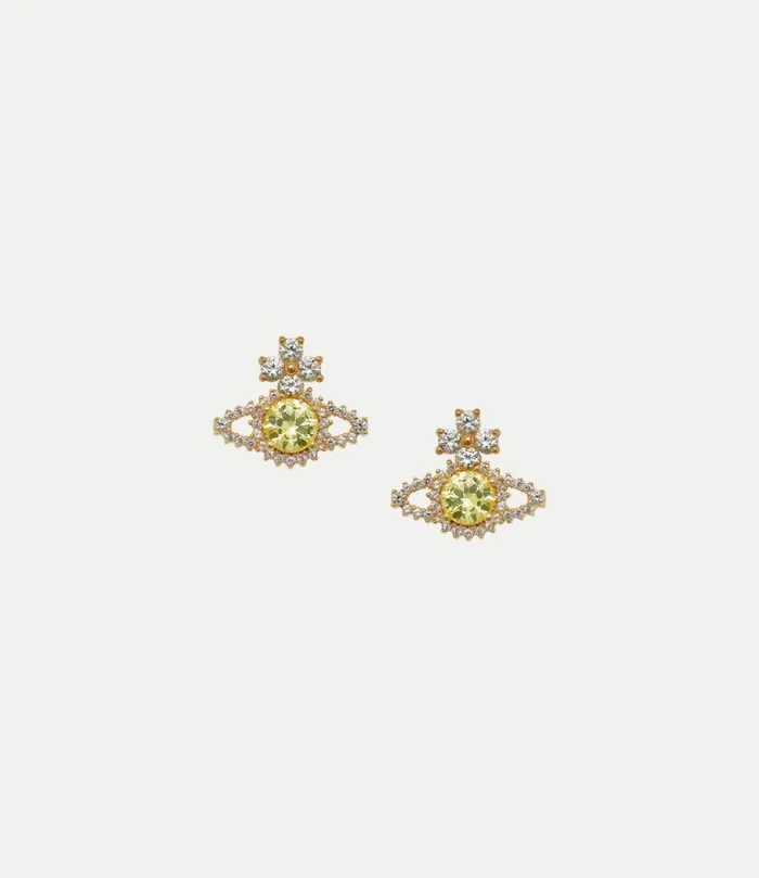 Earrings Women Vivienne Westwood Valentina Orb Earrings In GoldYellowLightYellowCz Earrings Women Vivienne Westwood Valentina Orb Earrings In GoldYellowLightYellowCz