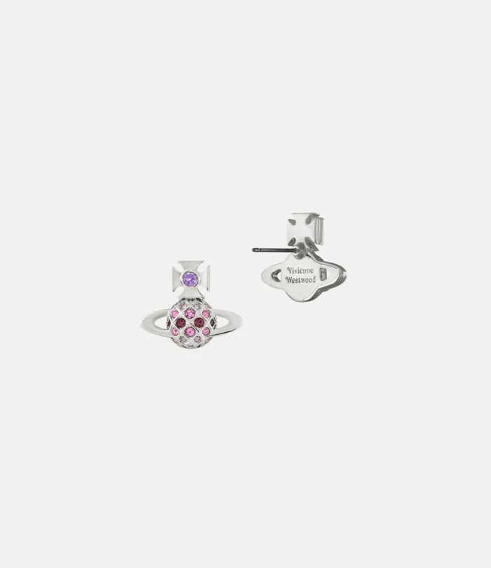 Earrings Women Vivienne Westwood Willa Bas Relief Earrings In PlatinumVioletLightAmethystAmethystCrystal