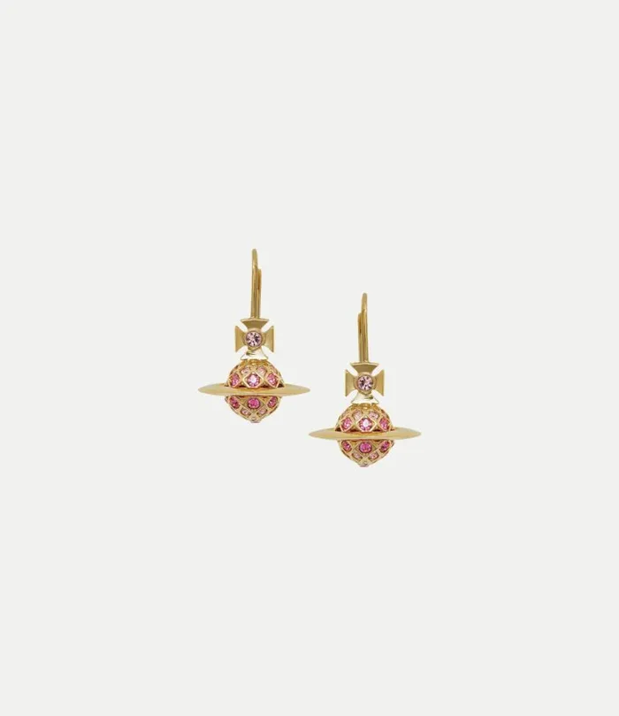 Earrings Women Vivienne Westwood Willa Earrings In GoldLightRoseRoseFuchsiaCrystal Earrings Women Vivienne Westwood Willa Earrings In GoldLightRoseRoseFuchsiaCrystal