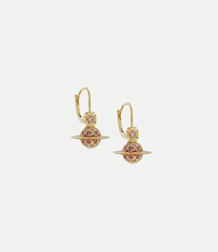 Earrings Women Vivienne Westwood Willa Earrings In GoldLightRoseRoseFuchsiaCrystal