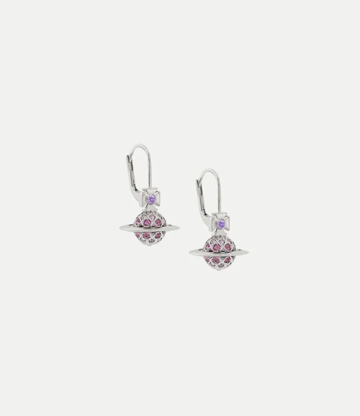 Earrings Women Vivienne Westwood Willa Earrings In PlatinumVioletLightAmethystAmethystCrystal