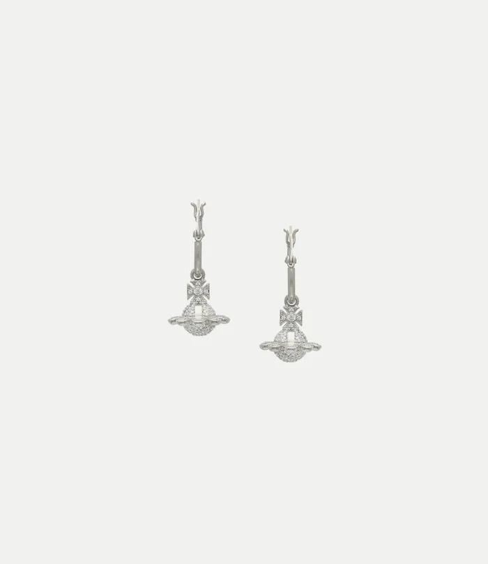 Earrings Women Vivienne Westwood Zadie Hoop Earrings In PlatinumWhiteCz