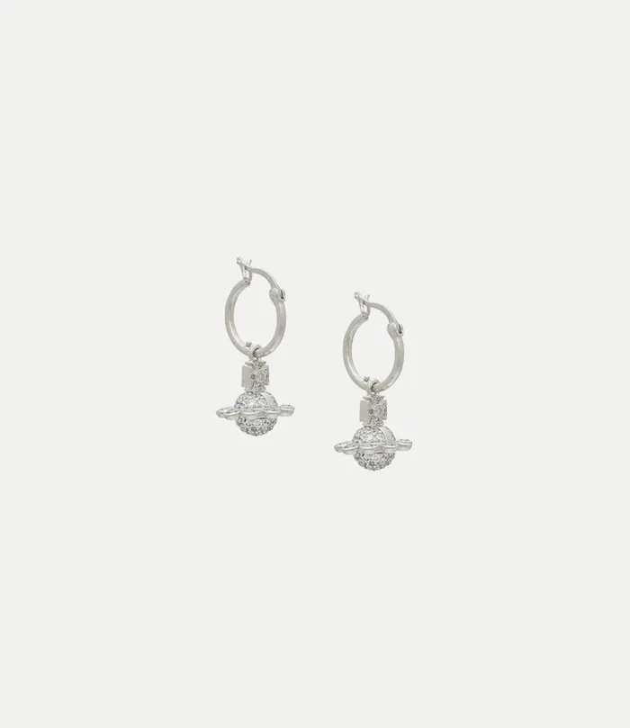 Earrings Women Vivienne Westwood Zadie Hoop Earrings In PlatinumWhiteCz