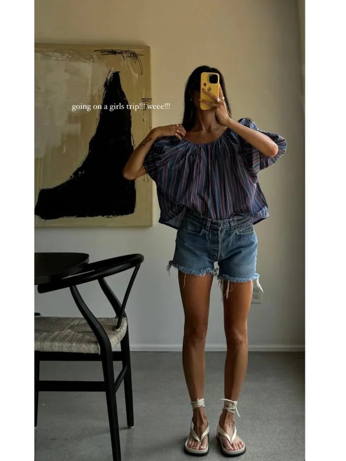 Ella Top Batik Stripe Lavender Women Natalie Martin Tops