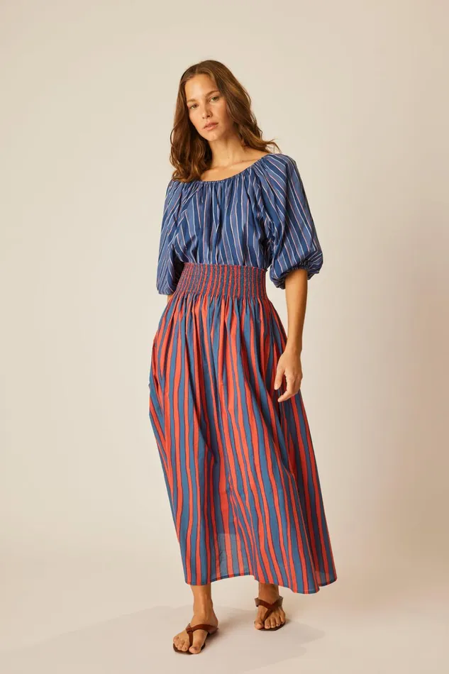 Ella Top Batik Stripe Lavender Women Natalie Martin Tops