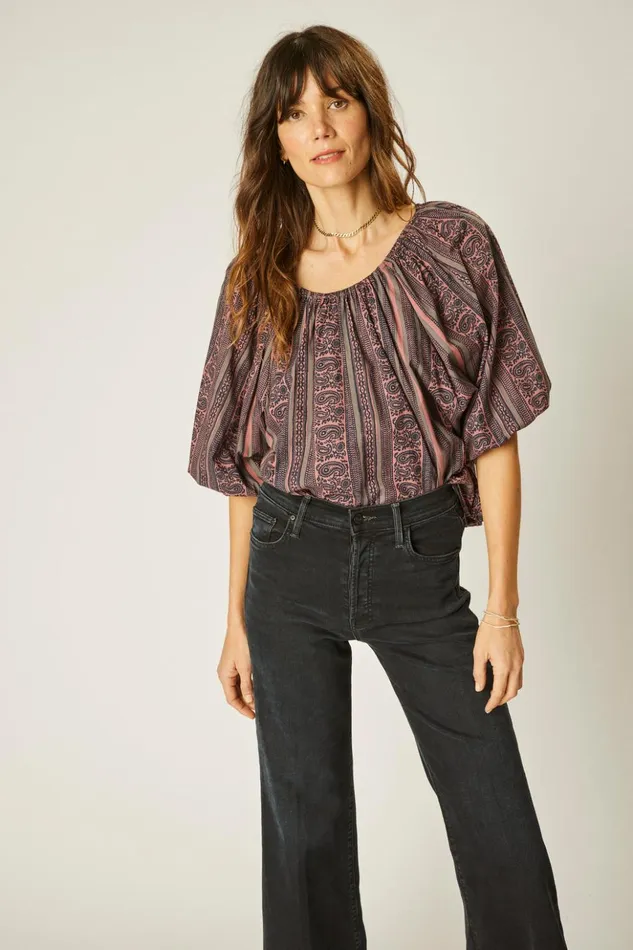 Ella Top Paisley Stripe Heather Women Natalie Martin Tops