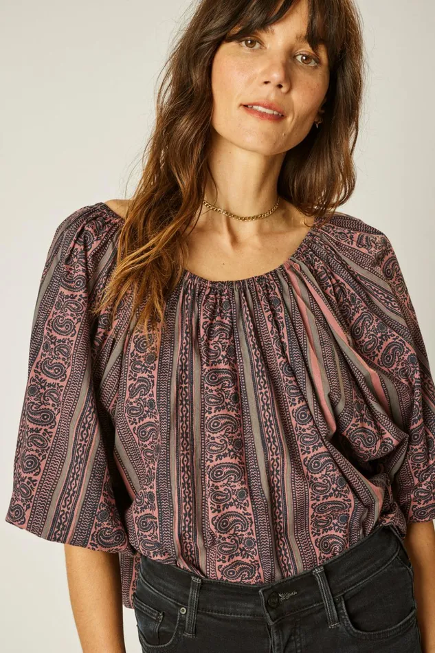 Ella Top Paisley Stripe Heather Women Natalie Martin Tops
