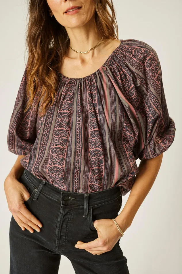 Ella Top Paisley Stripe Heather Women Natalie Martin Tops