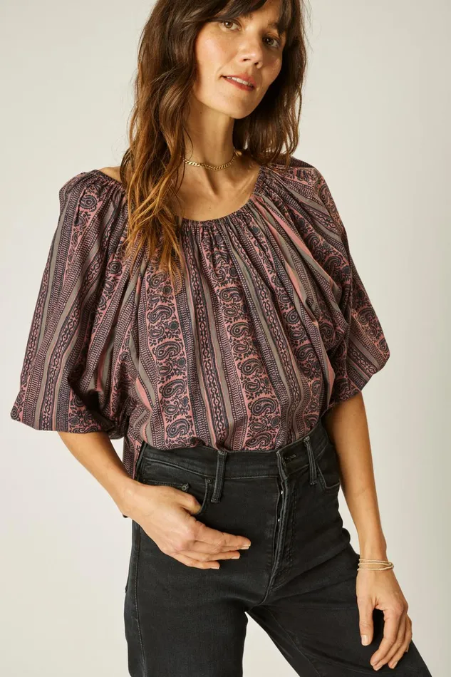Ella Top Paisley Stripe Heather Women Natalie Martin Tops