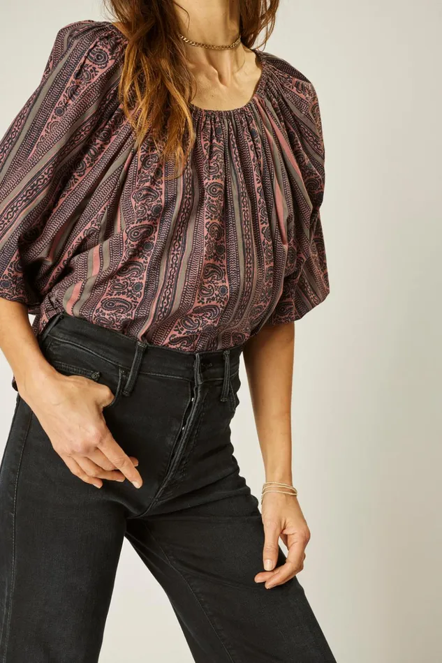 Ella Top Paisley Stripe Heather Women Natalie Martin Tops