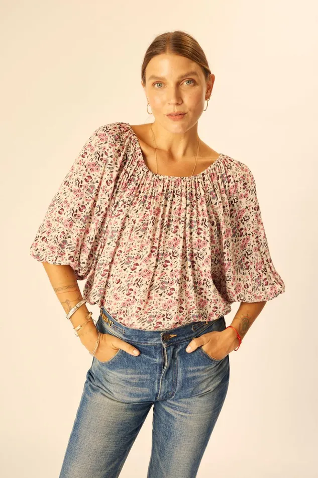 Ella Top Petite Fleur Marine Women Natalie Martin Tops