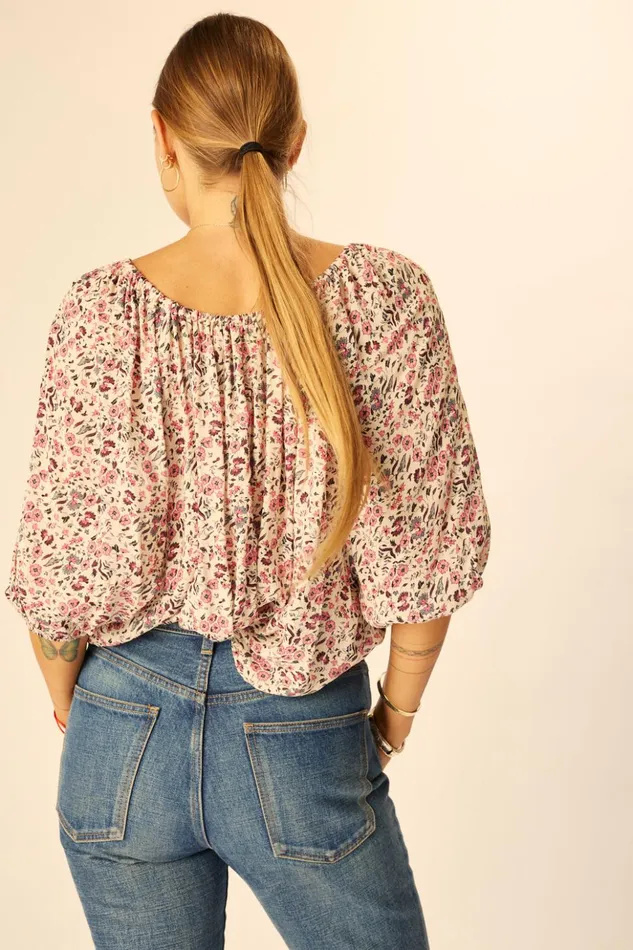 Ella Top Petite Fleur Marine Women Natalie Martin Tops